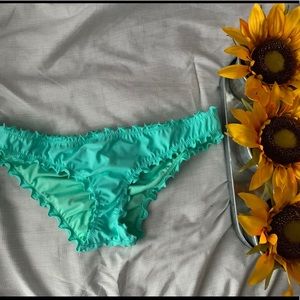 Bright teal bathing suit bottoms